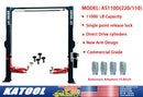 Katool | KT-AS110D Two Post Asymmetrical Vehicle Lift 11,000lbs Single Point Lock Release