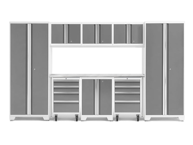 NewAge Bold Series 9 Piece Cabinet Set With 2 Tool, Base, Wall Cabinets and 30 in. Lockers