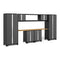 NewAge Bold Series 9 Piece Cabinet Set With Display Shelf, Wall, Base Cabinets and 30 in. Lockers