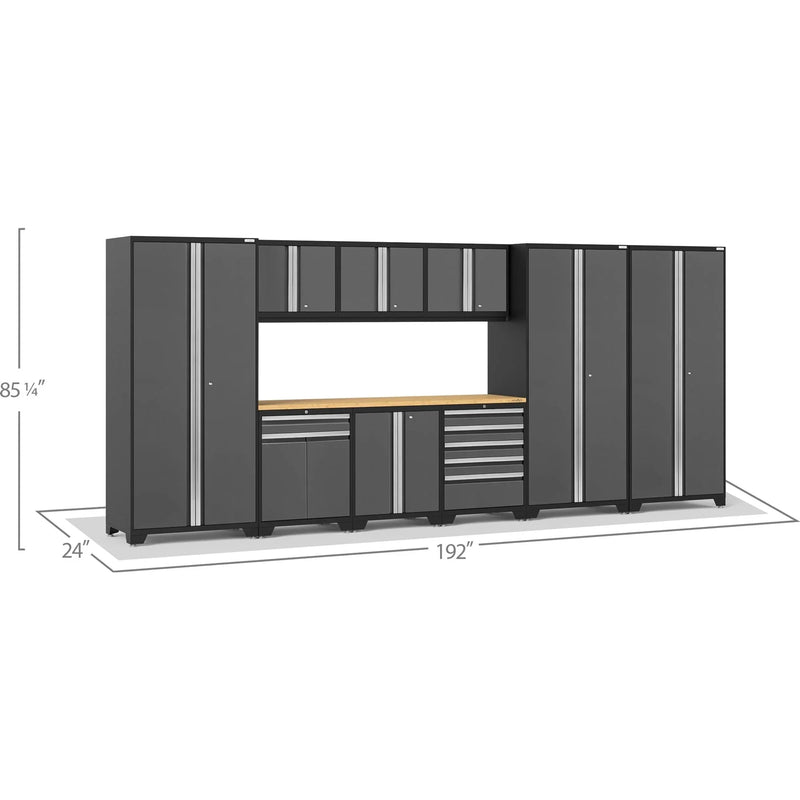 NewAge Pro 3.0 Series 10-Piece Garage Cabinet Set With 3X Multi-Use Lockers