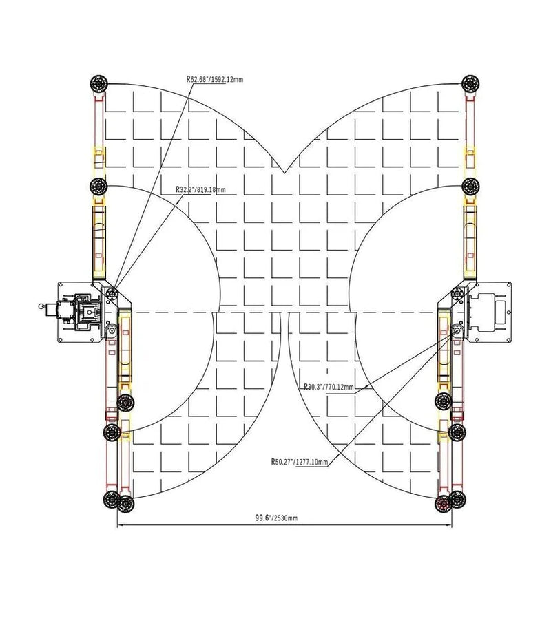 Katool | KT-AS110D Two Post Asymmetrical Vehicle Lift 11,000lbs Single Point Lock Release