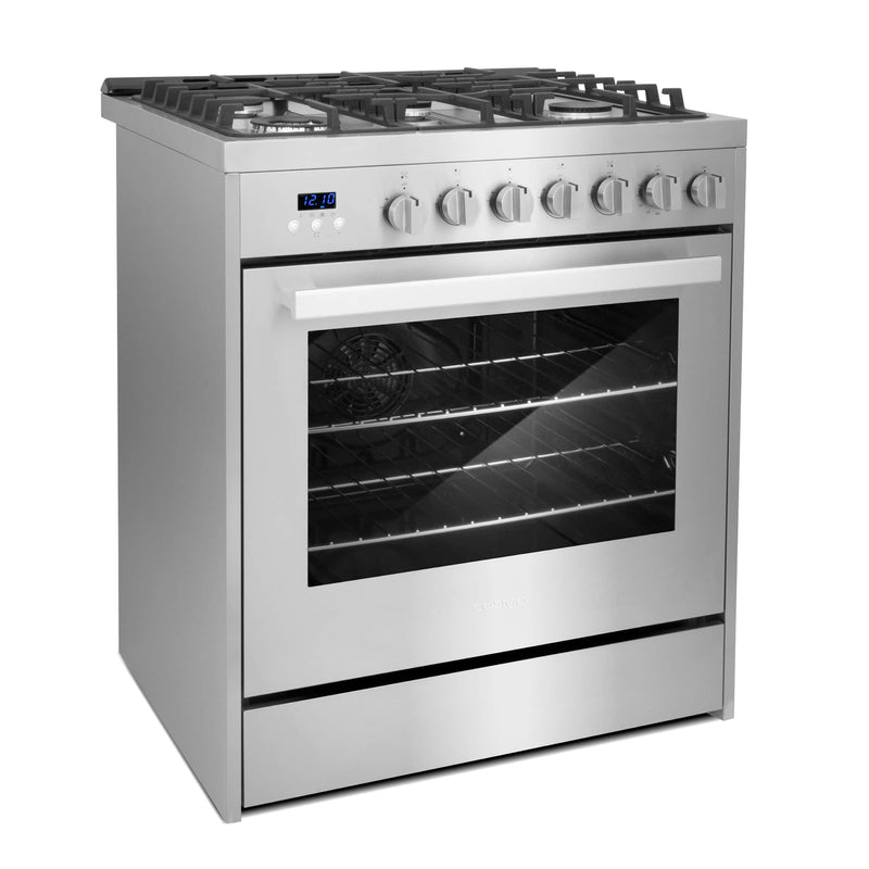 Cosmo 30-Inch 5.0 Cu. Ft. Single Oven Gas Range with 5 Burner Cooktop in Stainless Steel - COS-305AGC