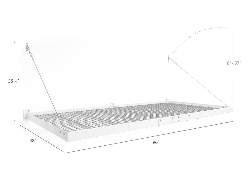 NewAge Pro Series 4 ft. x 8 ft. and 2 ft. x 8 ft. Wall Mounted Steel Shelf Set