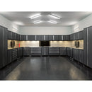 NewAge Pro 3.0 Series 9-Piece Cabinet Set With Wall, Base, Tool Drawer Cabinet, Lockers, Utility Cart and 84 in. Worktop