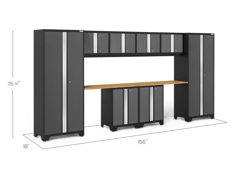 NewAge Bold Series 10 Piece Cabinet Set With Base, Wall Cabinet, 30 in. Locker and Worktop