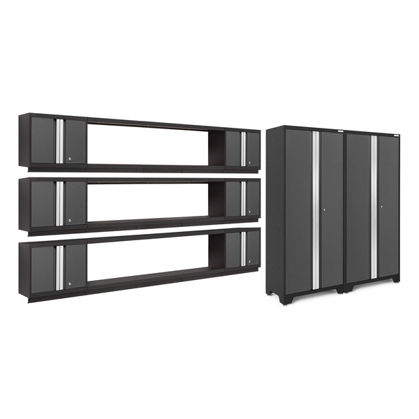 NewAge Bold Series 11 Piece Cabinet Set With Display Shelves, Wall Cabinets and 30 in. Lockers