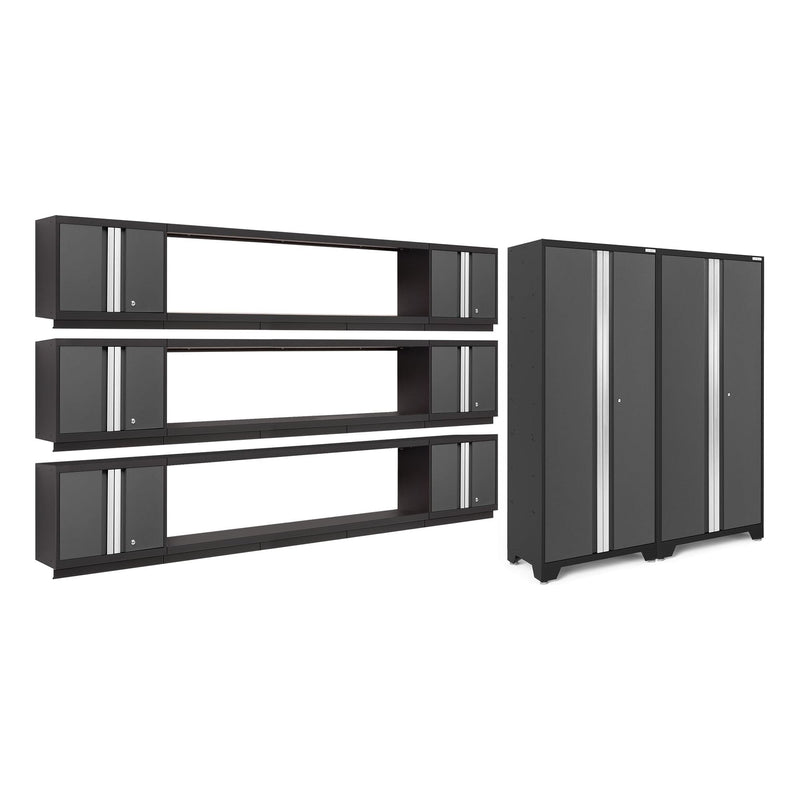 NewAge Bold Series 11 Piece Cabinet Set With Display Shelves, Wall Cabinets and 30 in. Lockers