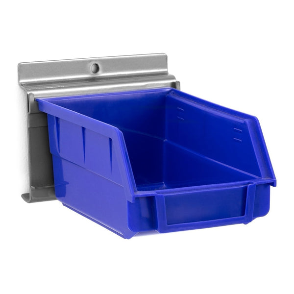 NewAge PVC Slatwall Blue Parts Bins with Parts Bins Support (Pack of 4)