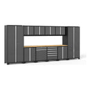 NewAge Pro Series 12 Piece Cabinet Set with Lockers, Base, Wall, Tool Drawer Cabinet and 56 in. Worktop