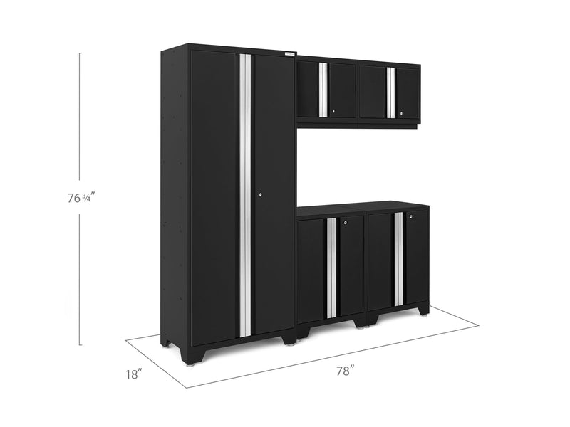 NewAge Bold Series 5 Piece Cabinet Set With Base, Wall Cabinets and 30 in. Locker