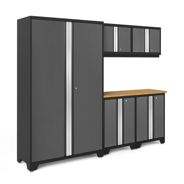 NewAge Bold Series 6 Piece Cabinet Set With Base, Wall Cabinets and 48 in. RTA Locker