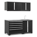 NewAge Pro Series 5 Piece Black Frame Cabinet Set With Garage Sink Cabinet