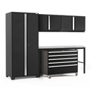 NewAge Pro Series 5 Piece Cabinet Set With Wall, Tool Cabinet, Locker and 84 in. Workbench