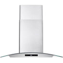 Cosmo 30-Inch 380 CFM Ducted Wall Mount Range Hood in Stainless Steel with Tempered Glass COS-668AS750