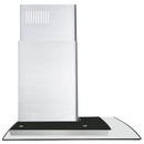 Cosmo 30-Inch 380 CFM Ductless Wall Mount Range Hood in Stainless Steel with Tempered Glass COS-668AS750-DL