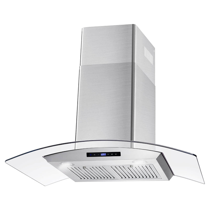 Cosmo 36-Inch 380 CFM Ductless Wall Mount Range Hood in Stainless Steel with Tempered Glass COS-668AS900-DL