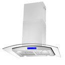 Cosmo 30-Inch 380 CFM Ducted Island Range Hood in Stainless Steel with Tempered Glass COS-668ICS750