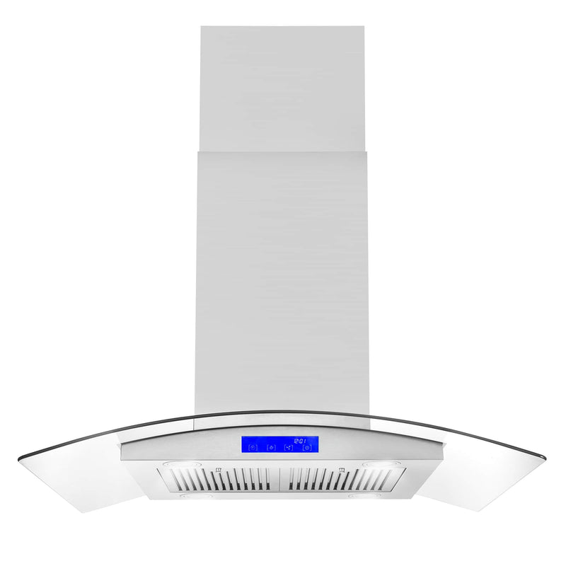 Cosmo 36-Inch 380 CFM Island Range Hood in Stainless Steel with Tempered Glass COS-668ICS900