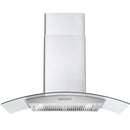 Cosmo 36-Inch 380 CFM Ducted Wall Mount Range Hood in Stainless Steel with Tempered Glass COS-668WRC90