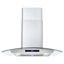 Cosmo 30-Inch 380 CFM Ducted Wall Mount Range Hood in Stainless Steel with Tempered Glass COS-668WRCS75