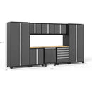 NewAge Pro 3.0 Series 9-Piece Cabinet Set With Wall, Base, Tool Drawer Cabinet, Lockers, Utility Cart and 84 in. Worktop