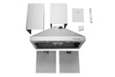 Hauslane 30 Inch Wall Mount Range Hood with Aluminum Mesh Filters in Stainless Steel, WM530SS30B