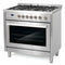 Cosmo 36-Inch 3.8 Cu. Ft. Single Oven Gas Range with 5 Burner Cooktop in Stainless Steel - COS-965AGFC