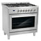 Cosmo 36-Inch 3.8 Cu. Ft. Single Oven Gas Range with 5 Burner Cooktop in Stainless Steel - COS-965AGFC