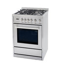 Cosmo 24-Inch 2.73 Cu. Ft. Single Oven Gas Range with 4 Burner Cooktop in Stainless Steel - COS-244AGC