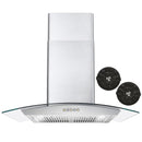 Cosmo 30-Inch 380 CFM Ducted Wall Mount Range Hood in Stainless Steel with Tempered Glass COS-668WRC75