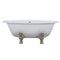 Cambridge Plumbing Extra Wide Cast Iron Clawfoot Tub, 65.5 x 35.5 No Faucet Holes and Brushed Nickel Feet DEX-NH-BN