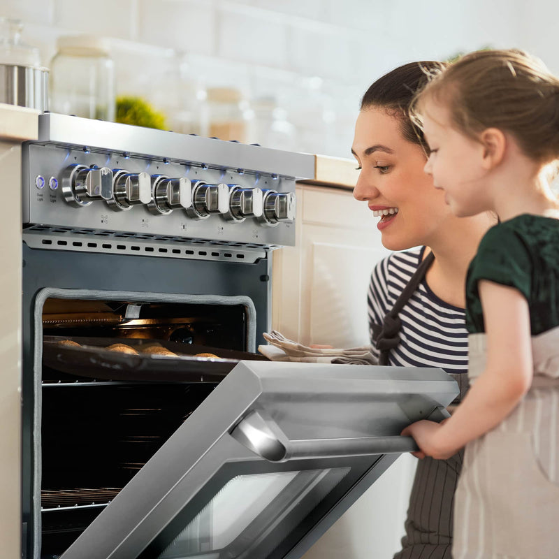 Cosmo 30 -Inch Slide-In Freestanding Gas Range with 5 Sealed Burners in Stainless Steel - COS-EPGR304