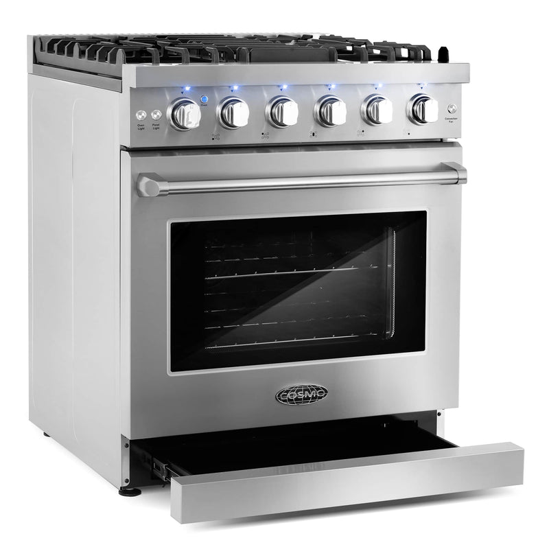 Cosmo 30 -Inch Slide-In Freestanding Gas Range with 5 Sealed Burners in Stainless Steel (COS-EPGR304)