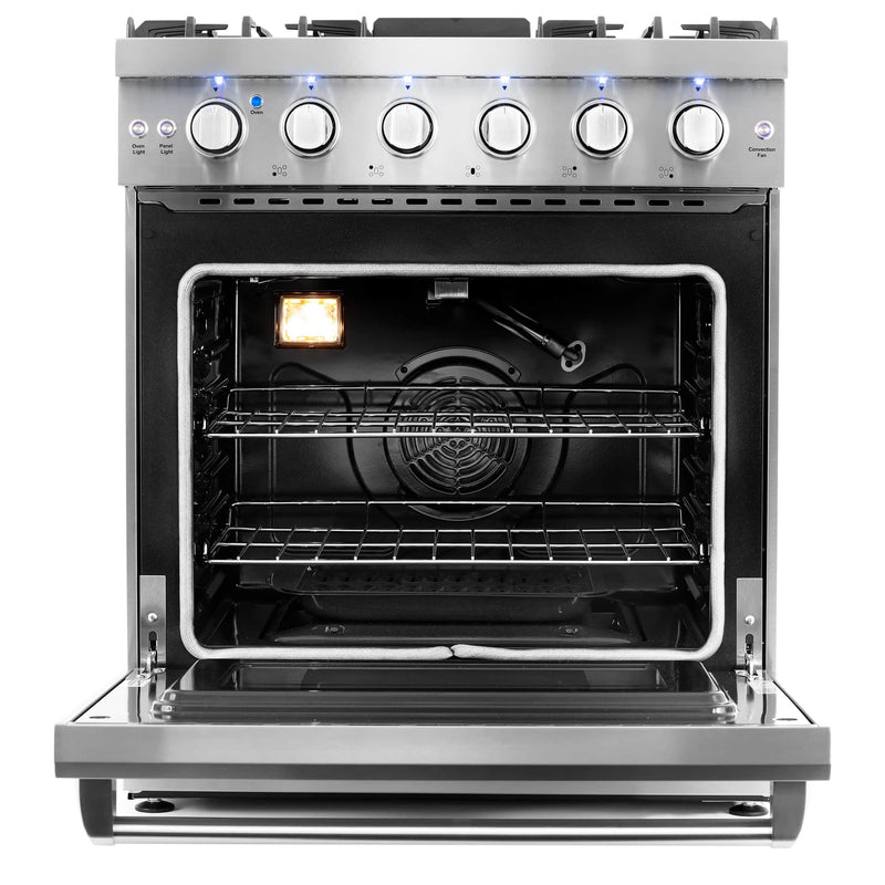 Cosmo 30 -Inch Slide-In Freestanding Gas Range with 5 Sealed Burners in Stainless Steel - COS-EPGR304