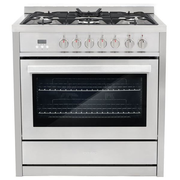 Cosmo 36-Inch 3.8 Cu. Ft. Single Oven Dual Fuel Range in Stainless Steel - COS-F965NF