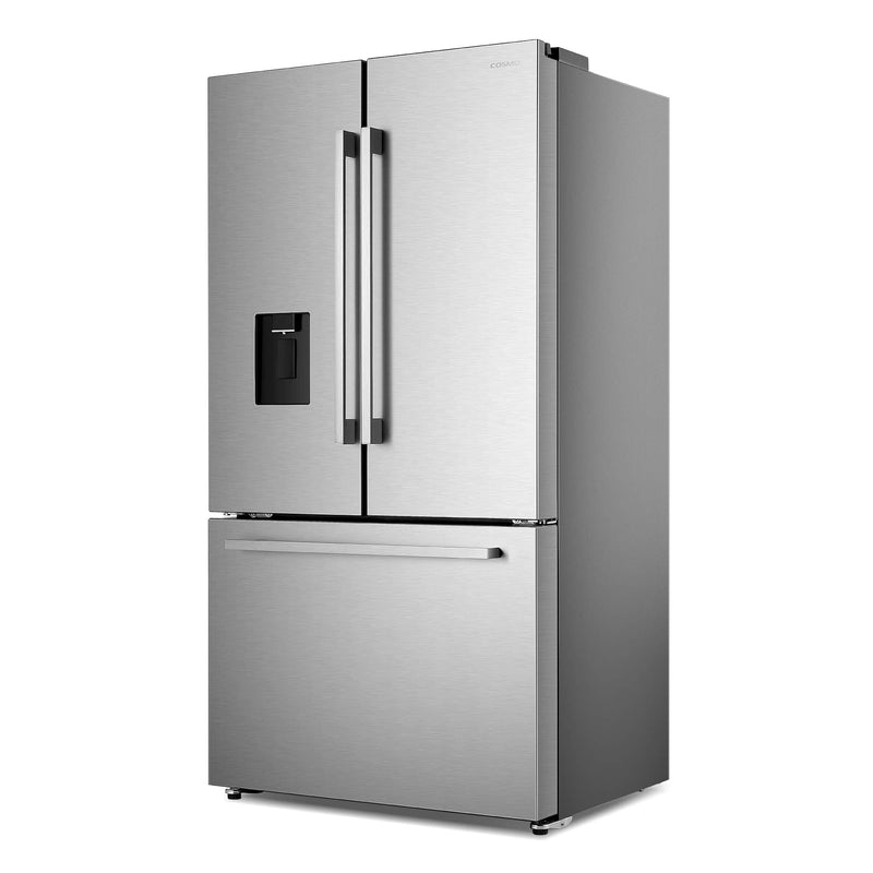 Cosmo 36-Inch 22.4 Cu. Ft. French Door Refrigerator with Water Dispenser and Ice Maker in Stainless Steel COS-FDR223GWSS