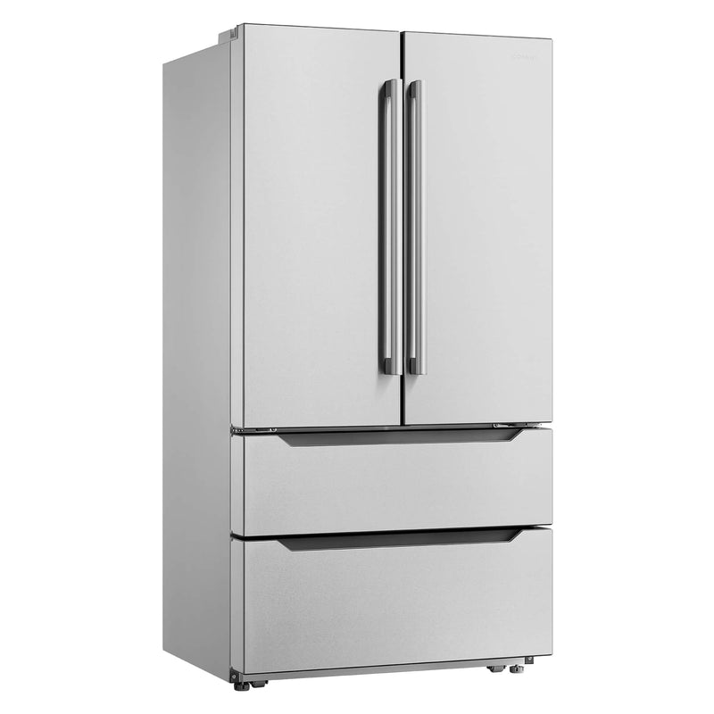 Cosmo 36-Inch 22.5 Cu. Ft. French Door Refrigerator with Pull Handle in Stainless Steel COS-FDR225RHSS-G