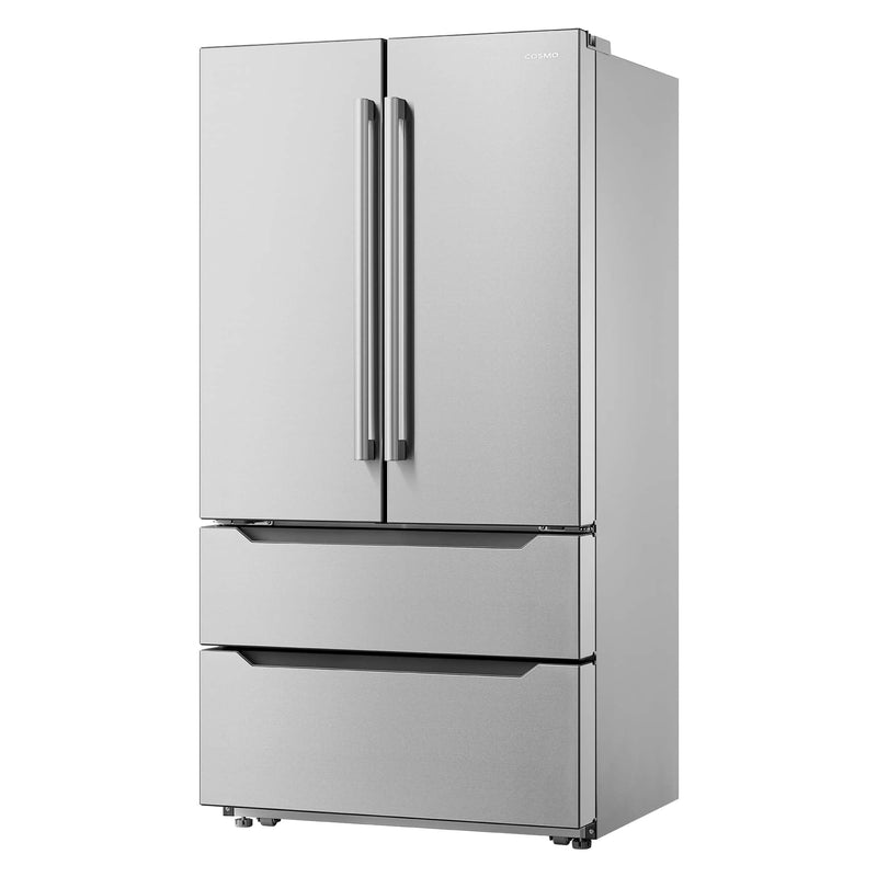 Cosmo 36-Inch 22.5 Cu. Ft. French Door Refrigerator with Pull Handle in Stainless Steel COS-FDR225RHSS-G