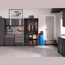 NewAge Pro Series 8 Piece Cabinet Set With Wall, Base, Tool Drawer Cabinet, Lockers and 84 in. Worktop