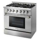 Thor Kitchen 36 Inch Professional Dual Fuel Gas Range in Stainless Steel HRD3606U