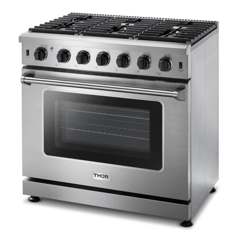 Thor Kitchen 36 Inch Gas Range in Stainless Steel LRG3601U