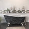 Cambridge Plumbing Scorched Platinum 61” x 30” Cast Iron Slipper Bathtub with” No Faucet Holes and Brushed Nickel Feet ST61-NH-BN-SP