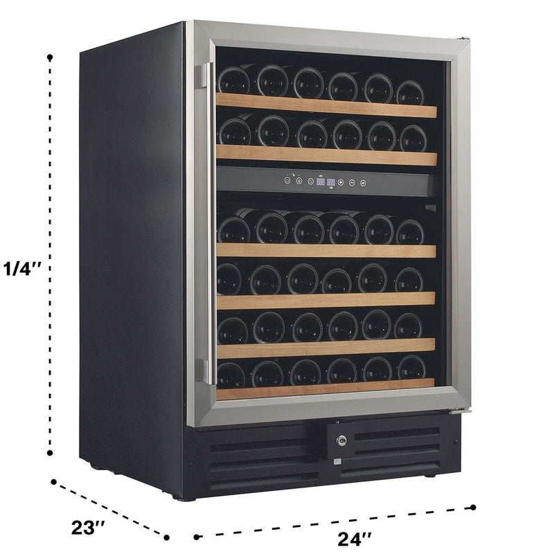 Smith and Hanks High-Capacity 46-Bottle Dual Zone Under Counter Wine Cooler RE100002