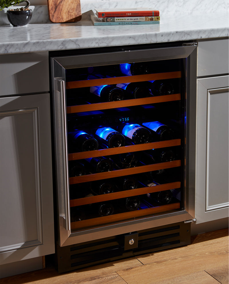 Smith and Hanks High-Capacity 46-Bottle Dual Zone Under Counter Wine Cooler RE100002