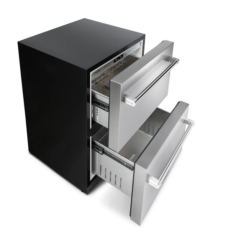 Thor Kitchen 24 Inch Indoor Outdoor Refrigerator Drawer in Stainless Steel TRF24U