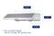 Hauslane 30 Inch Under Cabinet Push Button Range Hood with Grease Catchers in Stainless Steel, UCC100SS30