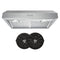 Cosmo 30-Inch 380 CFM Ductless Under Cabinet Range Hood in Stainless Steel UC30-DL