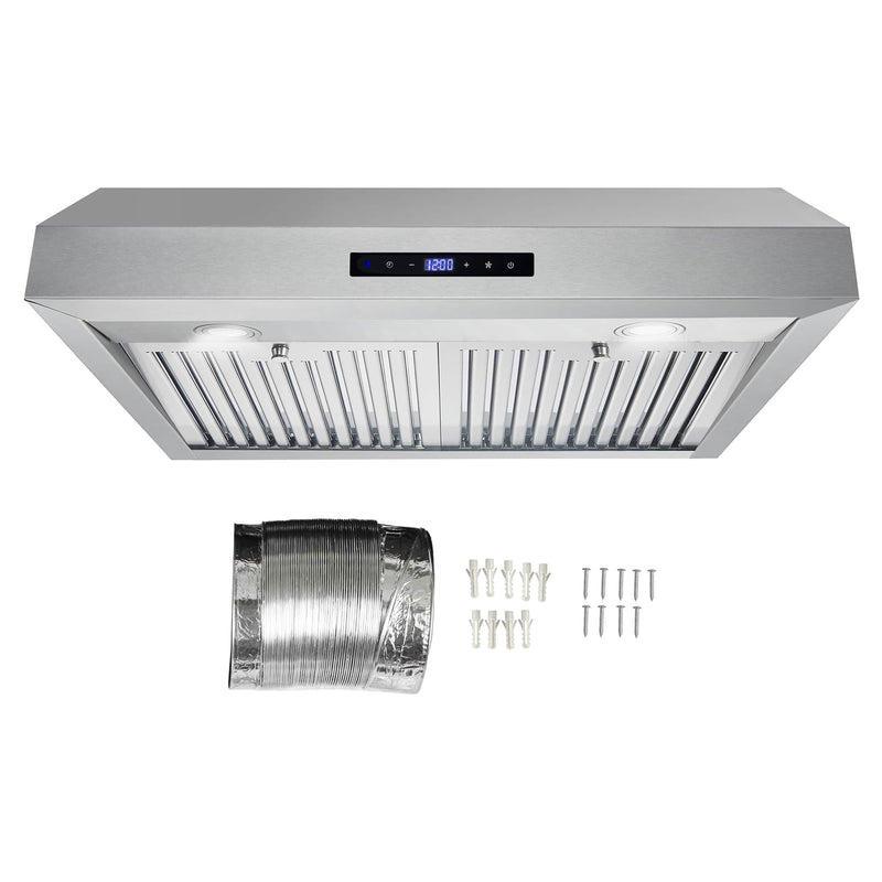 Cosmo 30-Inch 380 CFM Ductless Under Cabinet Range Hood in Stainless Steel UMC30-DL