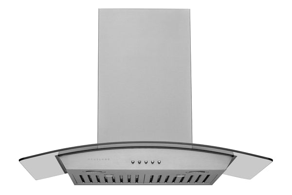 Hauslane 30 Inch Wall Mount Range Hood with Tempered Glass in Stainless Steel, WM630SS30