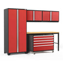 NewAge Pro Series 5 Piece Cabinet Set With Wall, Tool Cabinet, Locker and 84 in. Workbench